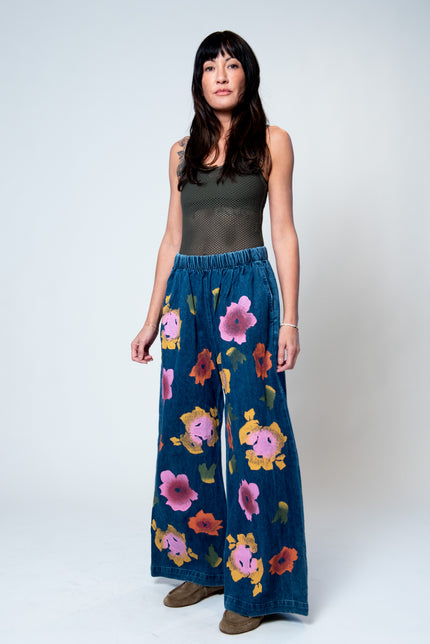Jungmaven Disco Pant - Floral Denim