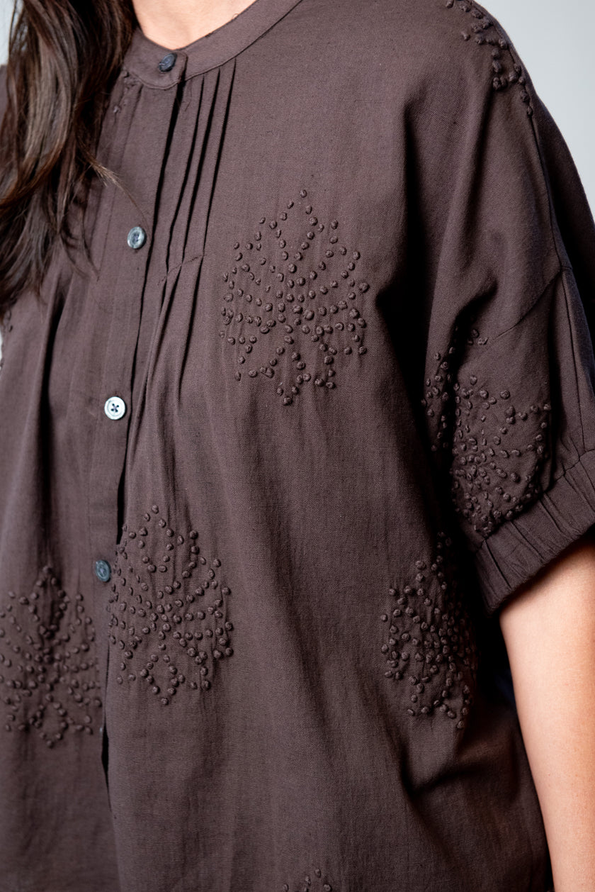 Mandarin Collar Top - Organic Cotton - Various Colors