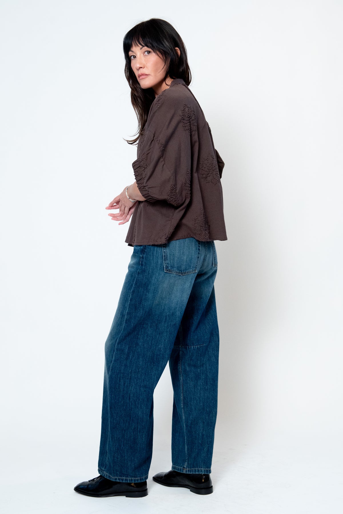 Mandarin Collar Top - Organic Cotton - Various Colors