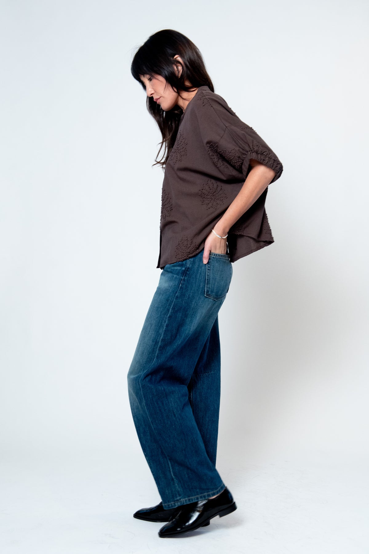 Mandarin Collar Top - Organic Cotton - Various Colors