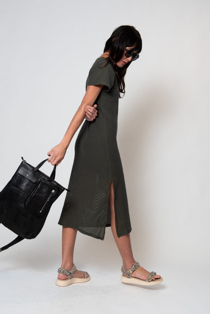 Sydney Mesh Dress in Olive Green