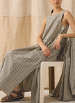 Tablier Stripe Cotton Pinafore Dress