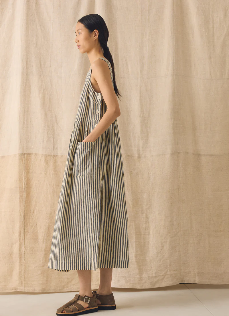Tablier Stripe Cotton Pinafore Dress