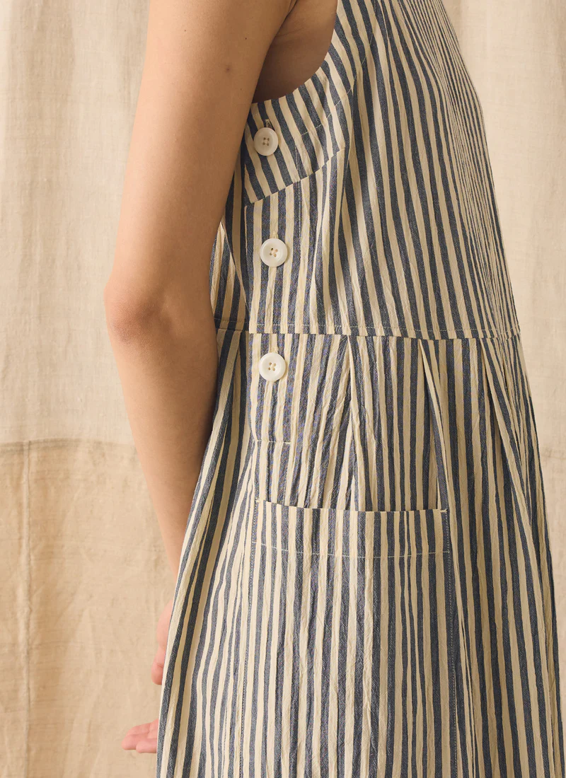 Tablier Stripe Cotton Pinafore Dress