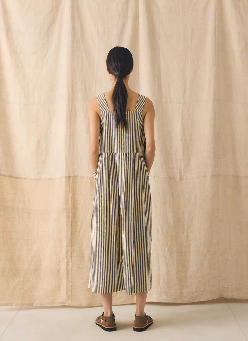 Tablier Stripe Cotton Pinafore Dress