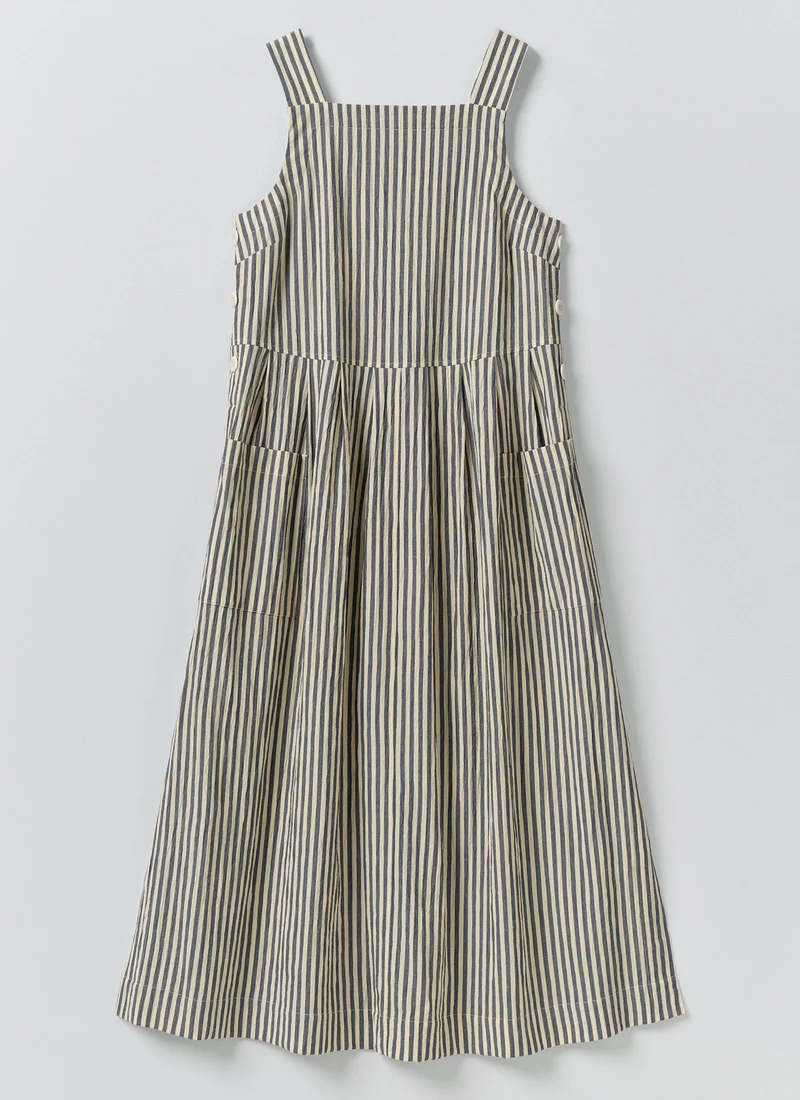 Tablier Stripe Cotton Pinafore Dress