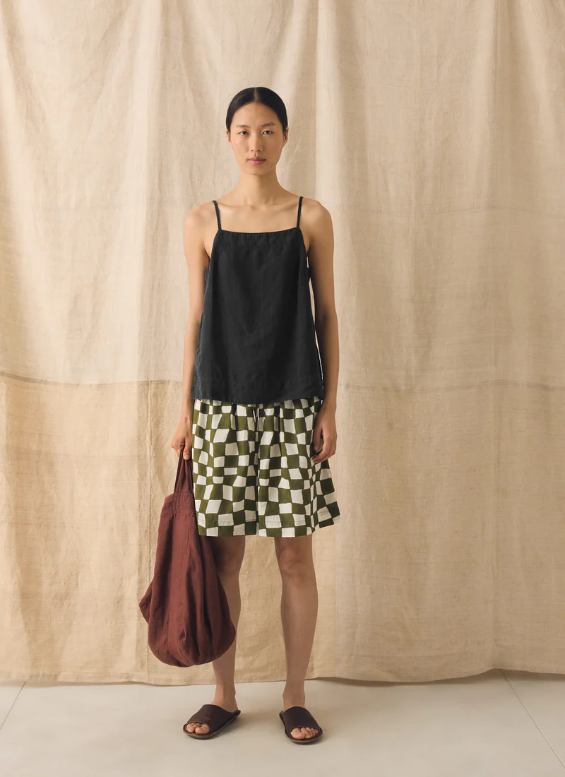 Block Print Warp Check Shorts