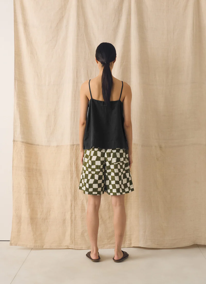 Block Print Warp Check Shorts