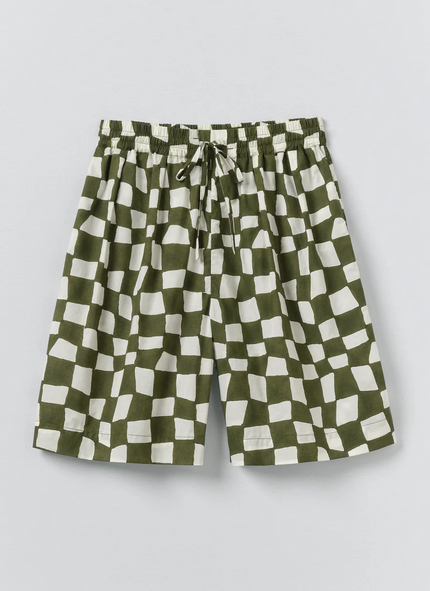 Block Print Warp Check Shorts