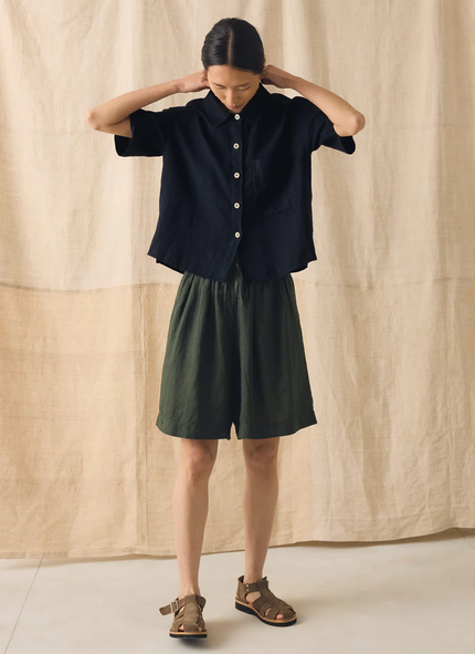 Garment Dyed Lightweight Linen Shorts