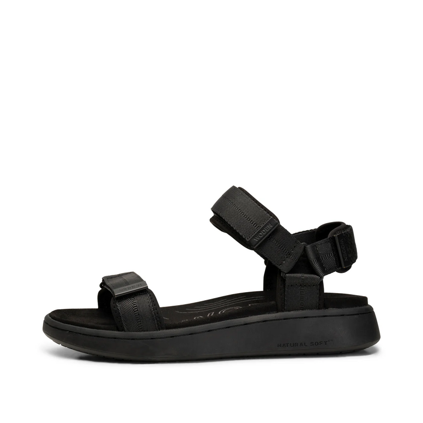 Woden Line Sandal in Black