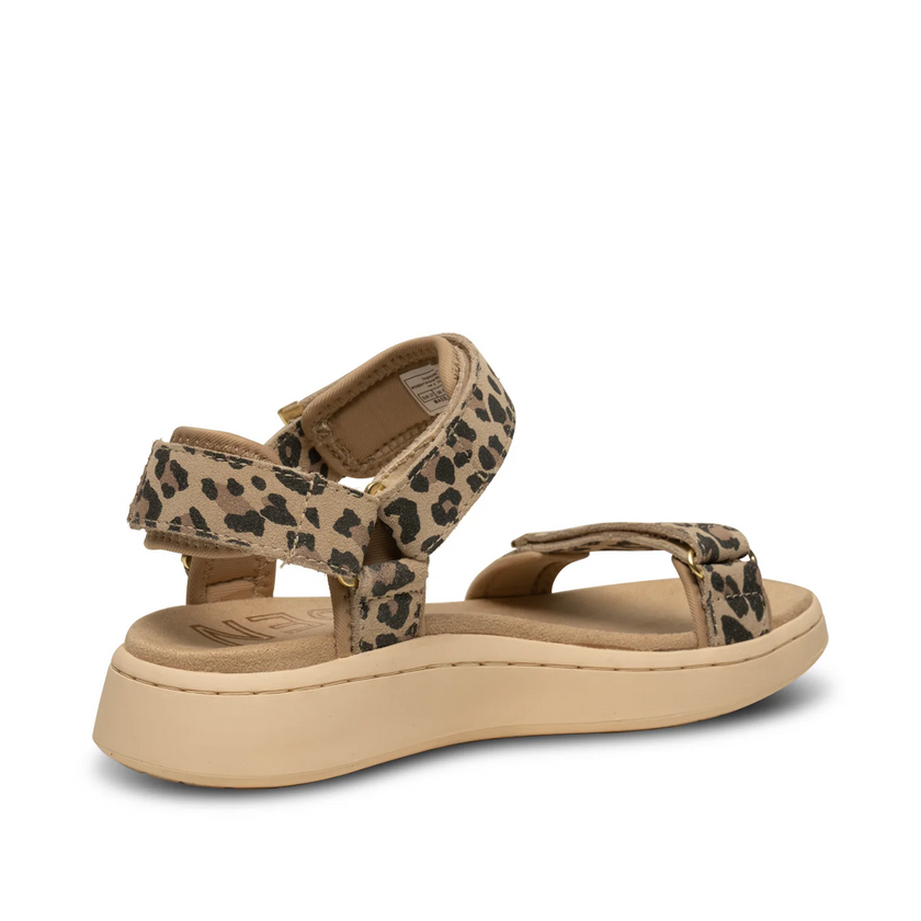 Woden Line Suede Sandal in Leopard