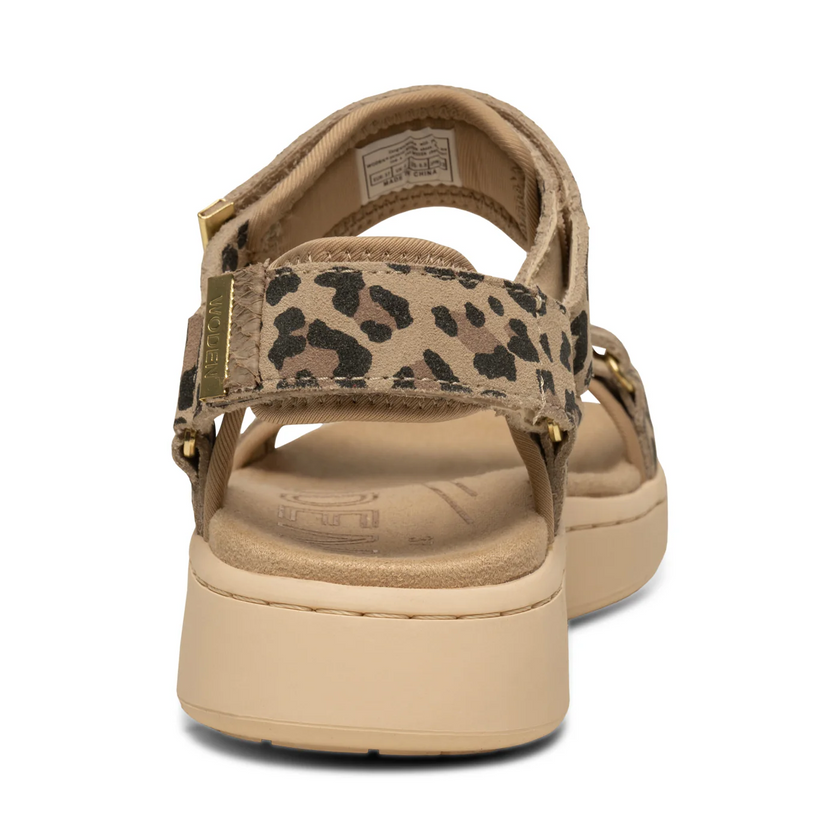Woden Line Suede Sandal in Leopard