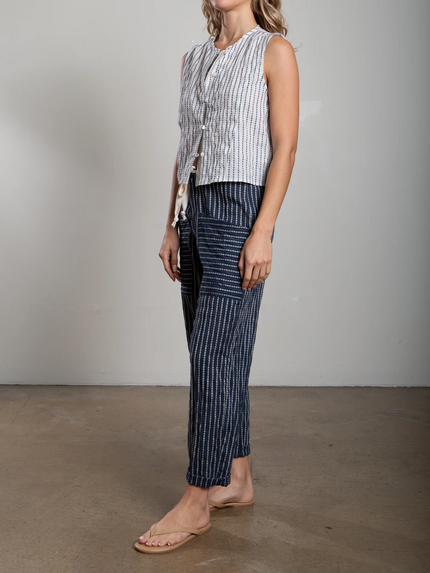 Ezra Pant in Heritage Dobby - Ink
