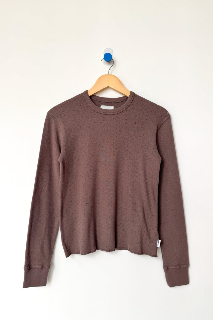 Le Bon Shoppe Pointelle Long Sleeve Tee - Chocolate