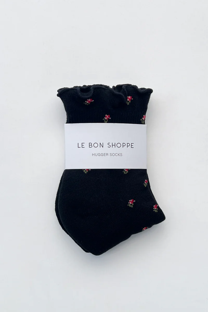 Le Bon Shoppe Petal Ruffle Hugger Crew Socks