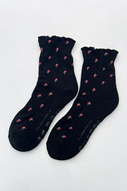 Le Bon Shoppe Petal Ruffle Hugger Crew Socks