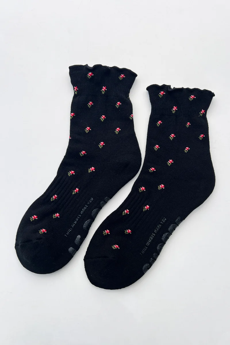 Le Bon Shoppe Petal Ruffle Hugger Crew Socks