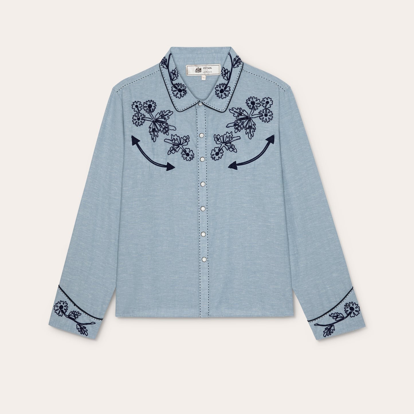 The Chambray Embroidered Western Shirt