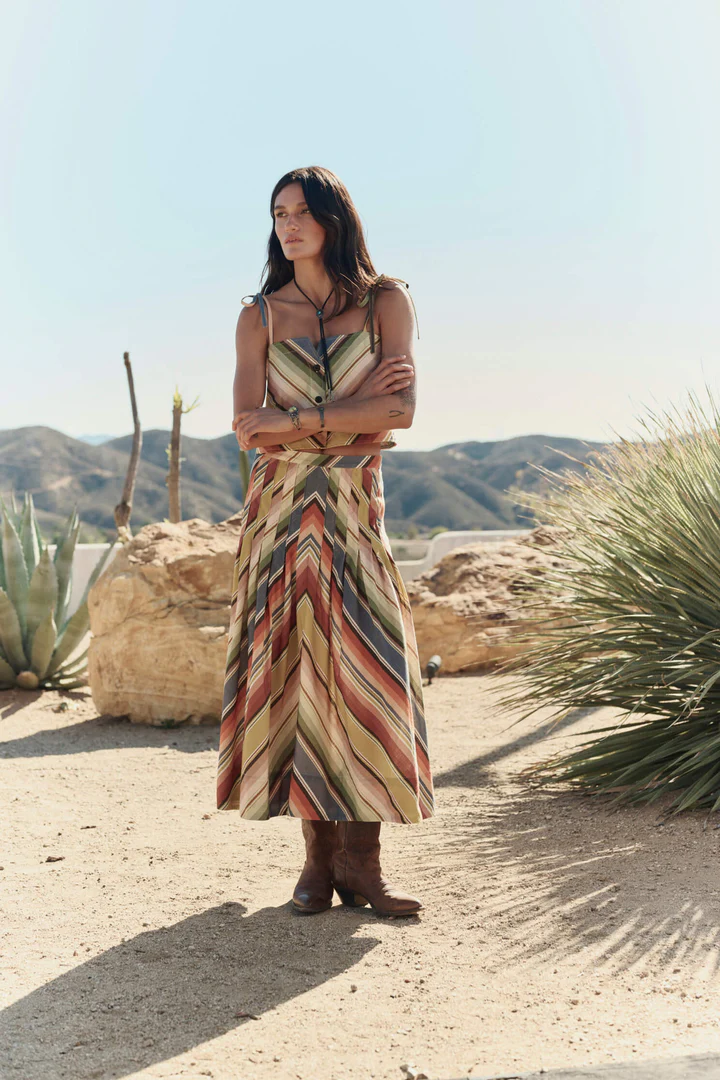 The Rhythm Skirt in Davenport Stripe
