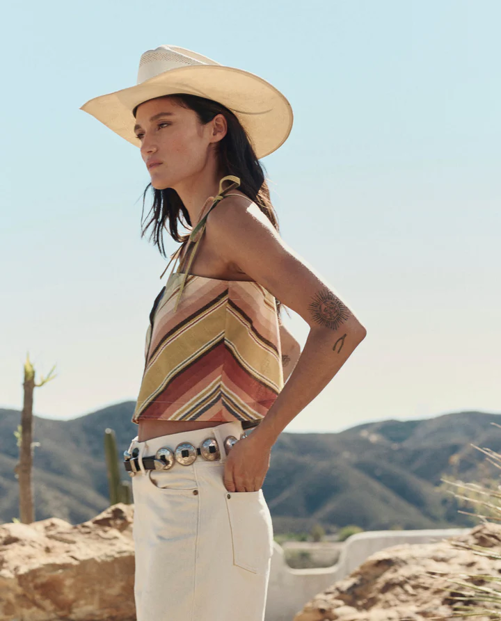 The Folio Top in Davenport Stripe