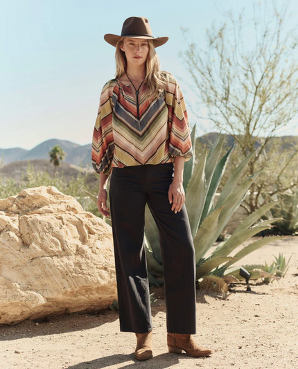 The Seamed Bodega Top in Davenport Stripe