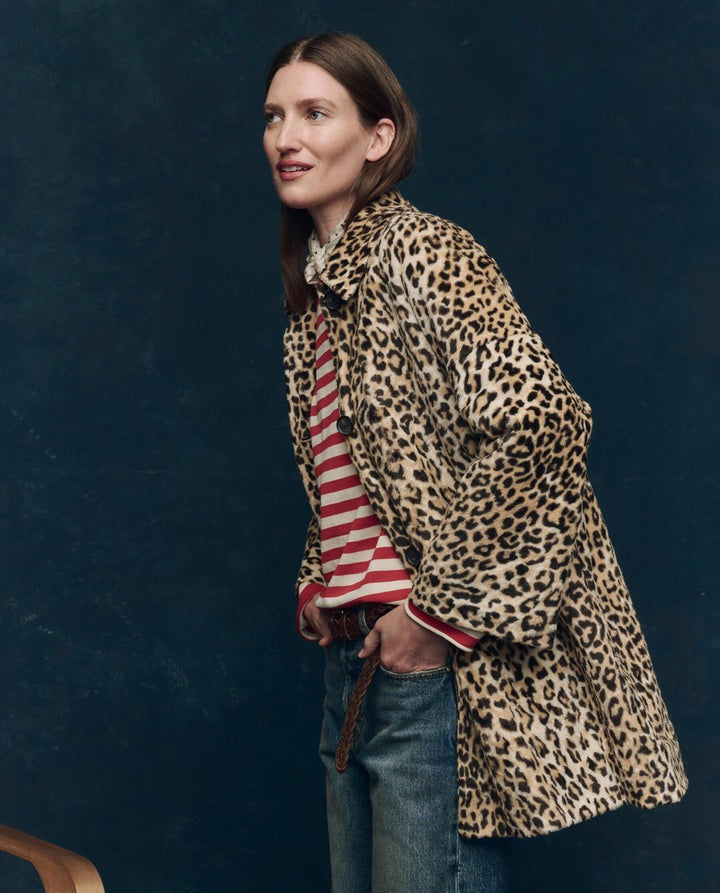 The Great. The Car Coat in Vintage Leopard