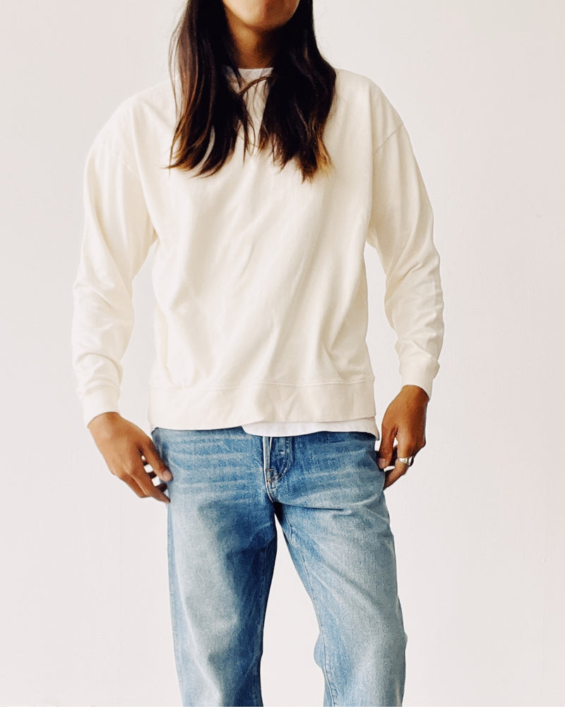 Hey Gang Boxy Sweatshirt in Natural