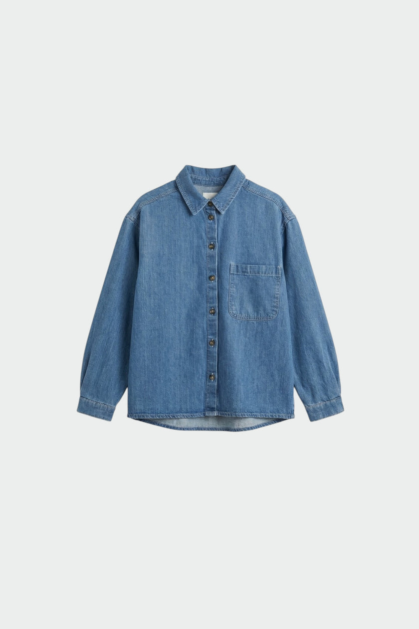 Indi & Cold Classic Denim Button Down in Tejano