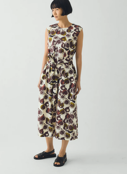 Fig Print Cotton Poplin Dress