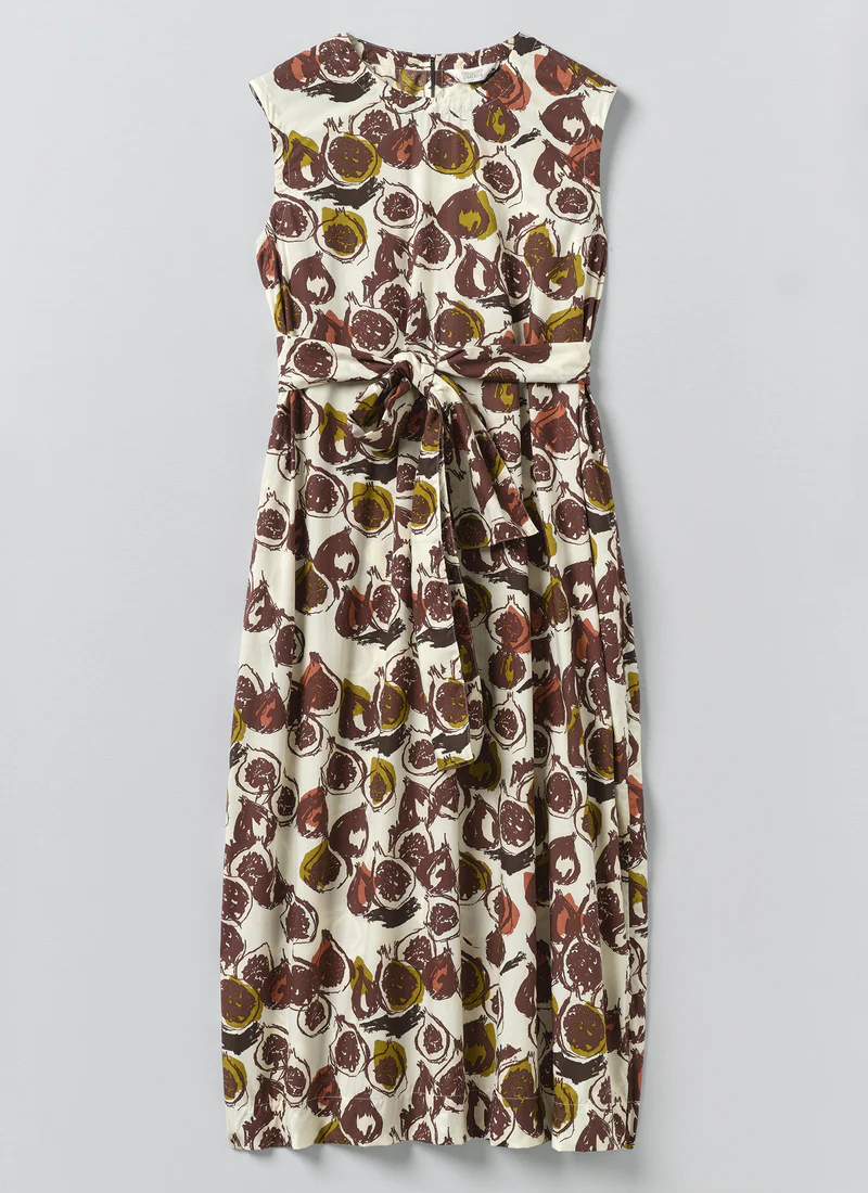 Fig Print Cotton Poplin Dress