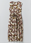 Fig Print Cotton Poplin Dress