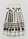 Harvest Print Cotton Linen Poplin Skirt