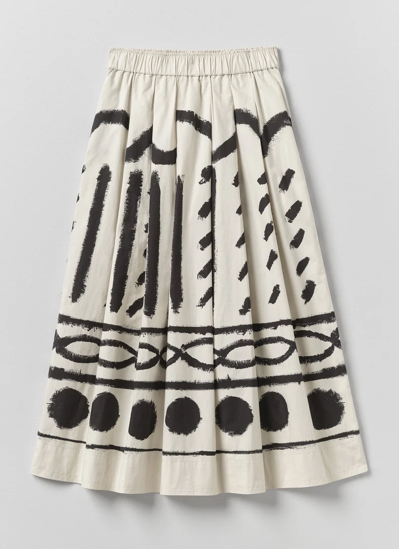 Harvest Print Cotton Linen Poplin Skirt
