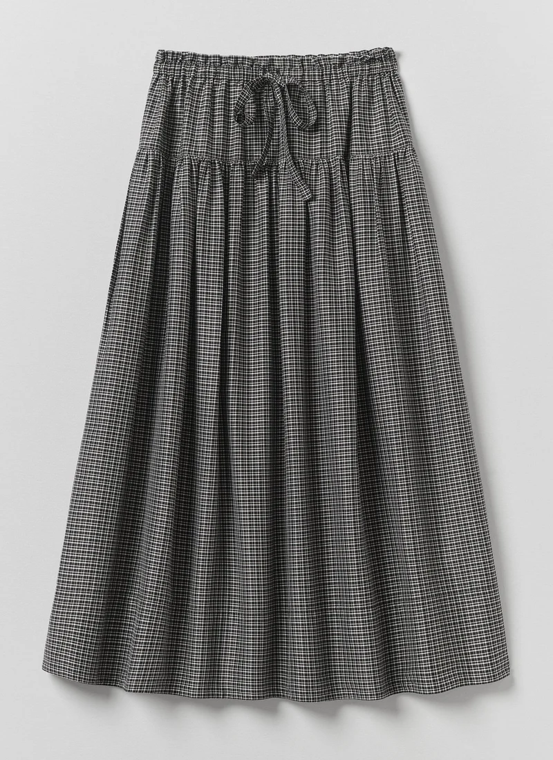 Cotton Silk Check Skirt
