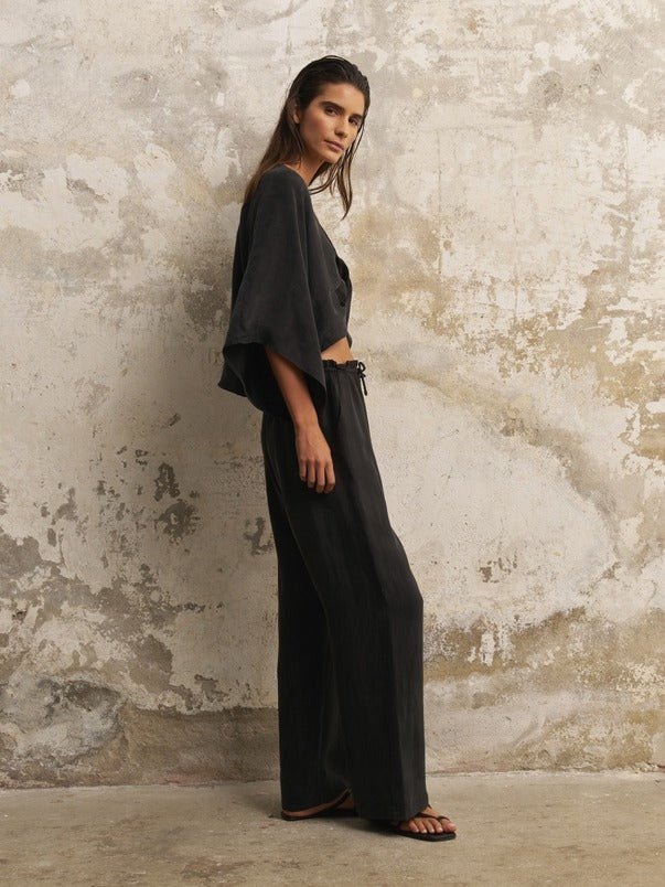 Lucid Flow Tie Pants in Black