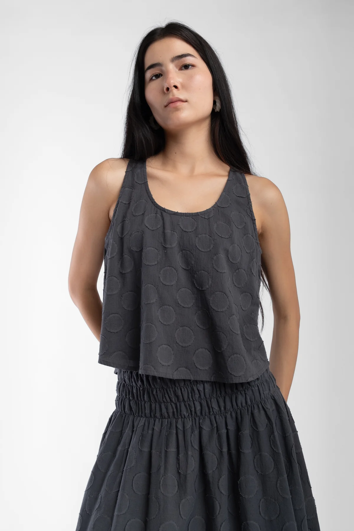 Micaela Greg Arc Tank in Faded Black