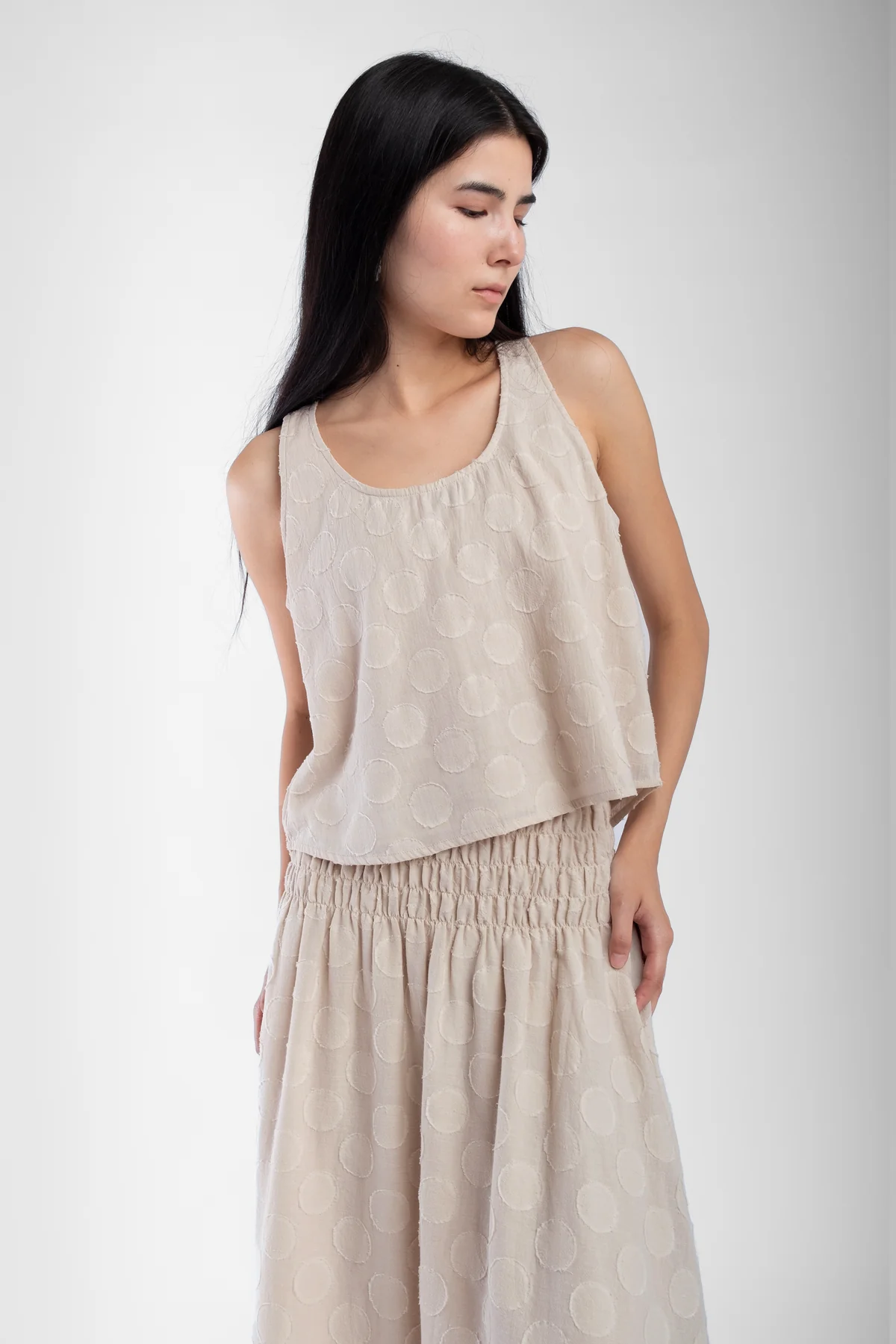 Micaela Greg Arc Tank - in Pearl