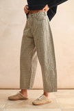 Mini Check Barrel Leg Trouser