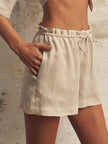 Lucid Flow Tie Shorts in Sand