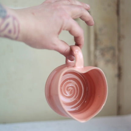 Handmade Heart-Shaped Tea & Espresso Mug in Rose - Limited Edition