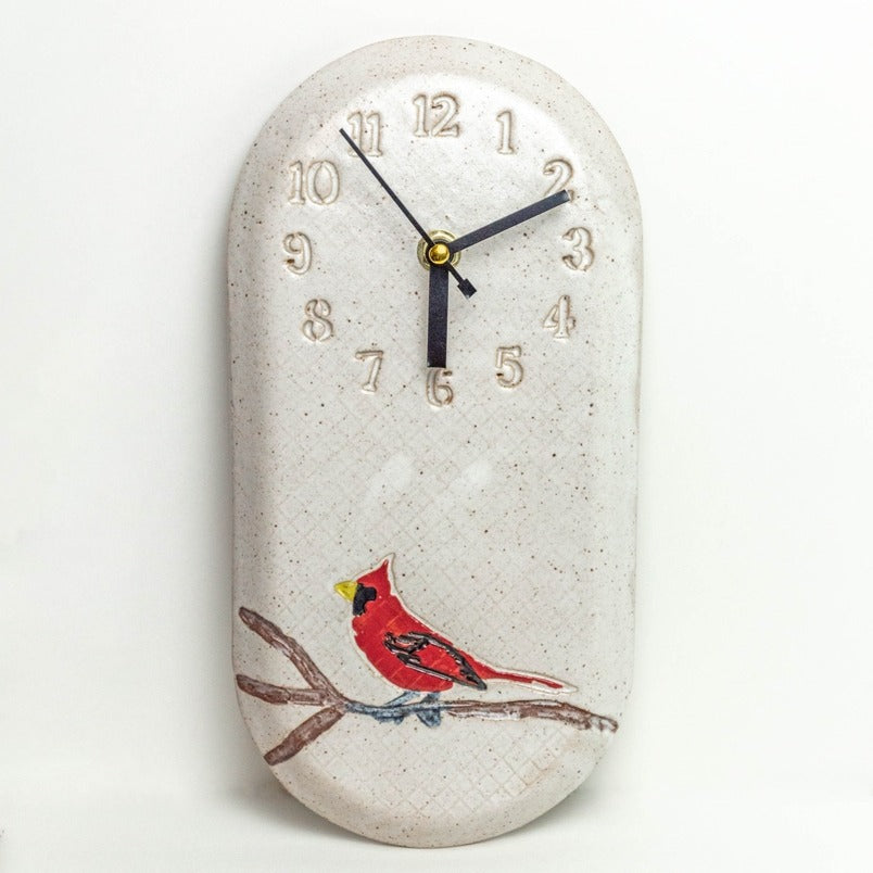 White Squirrel Clayworks Handmade Wall Clock