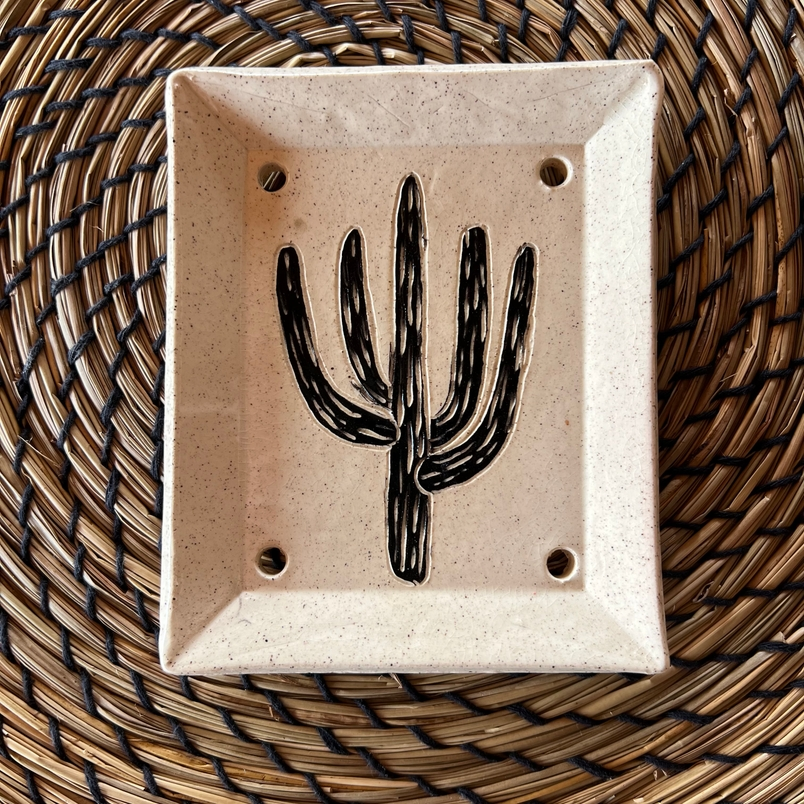 Saguaro Sgraffito Soap Dish
