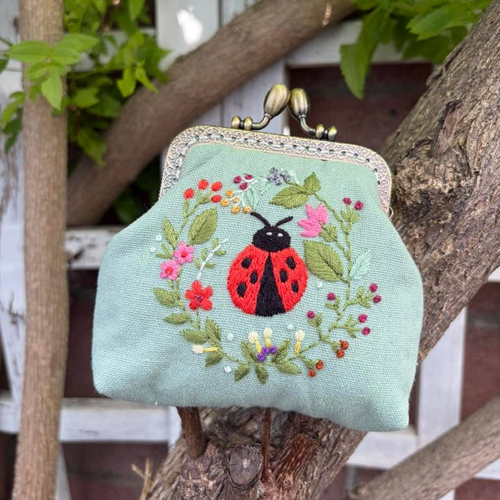 Quince Hand Embroidered Coin Purse
