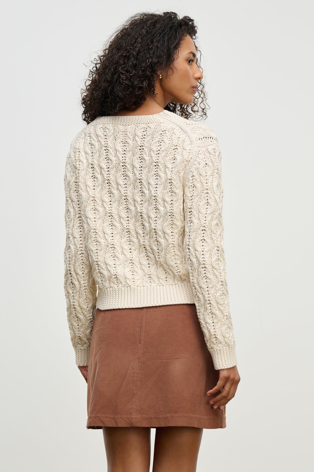 Velvet by G&S Cable Knit Sweater in Ivory