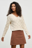 Cable Knit Sweater in Ivory