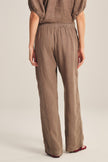 Clairo Woven Linen Pant in Mudslide