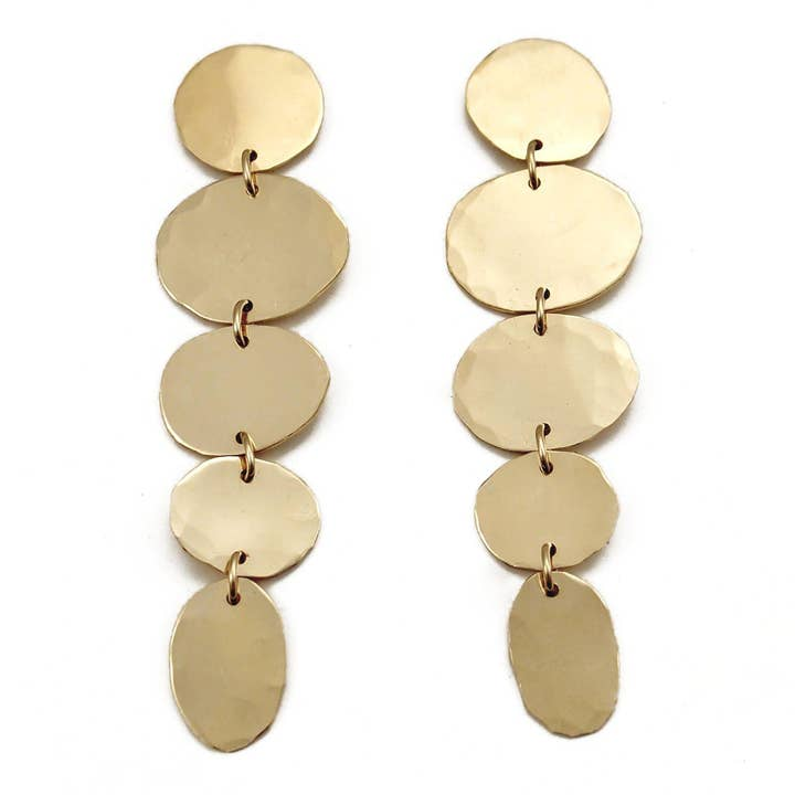 Carolyn Keys Handmade Jewelry - Cloud Lina Earrings in Brass