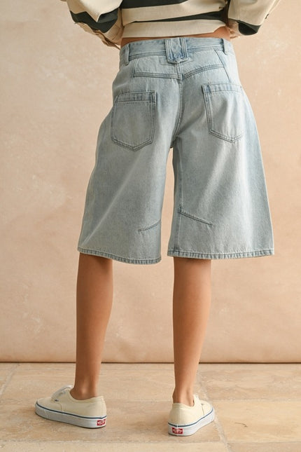 Miou Muse Light Wash Denim Shorts