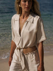 Lucid Flow Tie Shirt in Sand